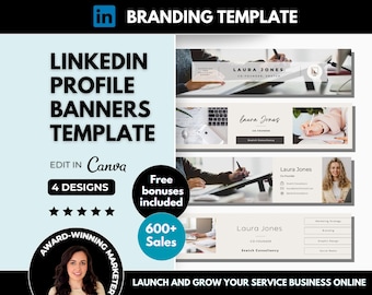 LinkedIn Profile Banner Template, Minimalist LinkedIn Header Editable Canva Template
