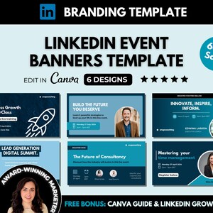 Corporate LinkedIn event banners canva template, custom LinkedIn live training Linkedin Event Featured Cover Photo for Event Marketing, Professional LinkedIn Live Event Banner Canva template