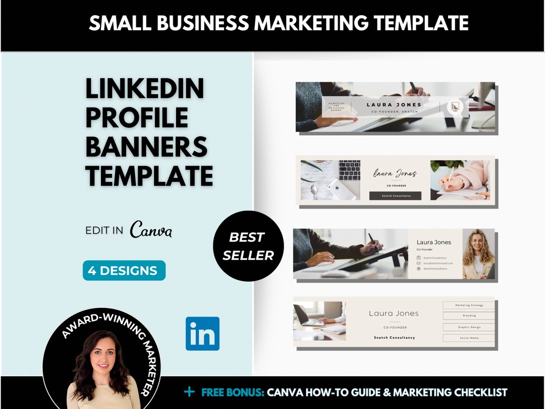 Linkedin Profile Banner Template Bundle Linkedin Header - Etsy