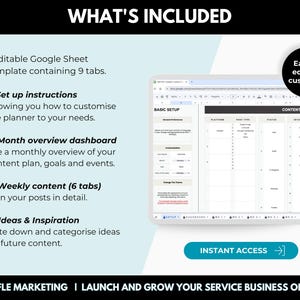 Linkedin Content Planner Spreadsheet Template, Linkedin Plan and ...