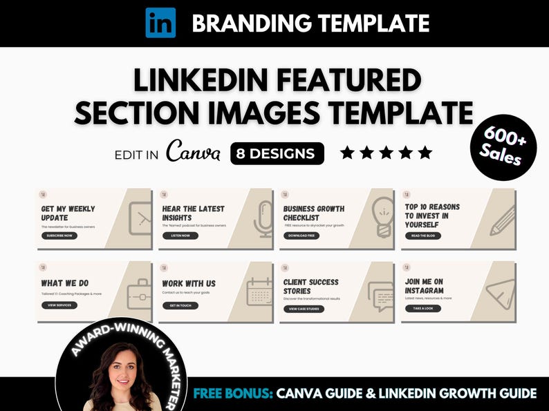 Linkedin Featured Section Images Editable Canva Template, Linkedin ...