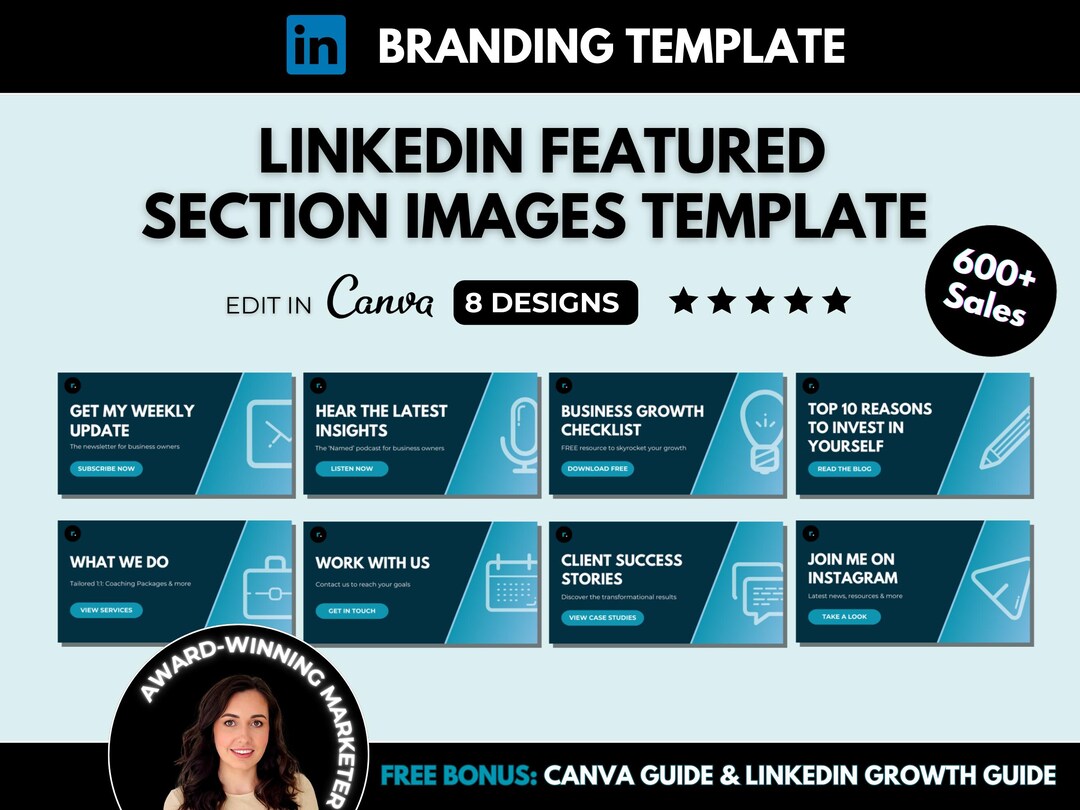 Linkedin Featured Section Thumbnails Canva Templates, Linkedin Profile ...