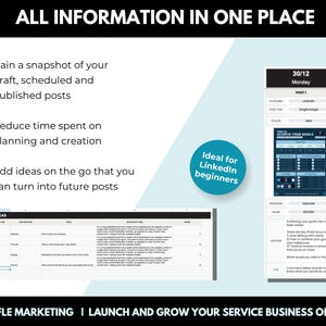 Linkedin Content Planner Spreadsheet Template, Linkedin Plan and ...