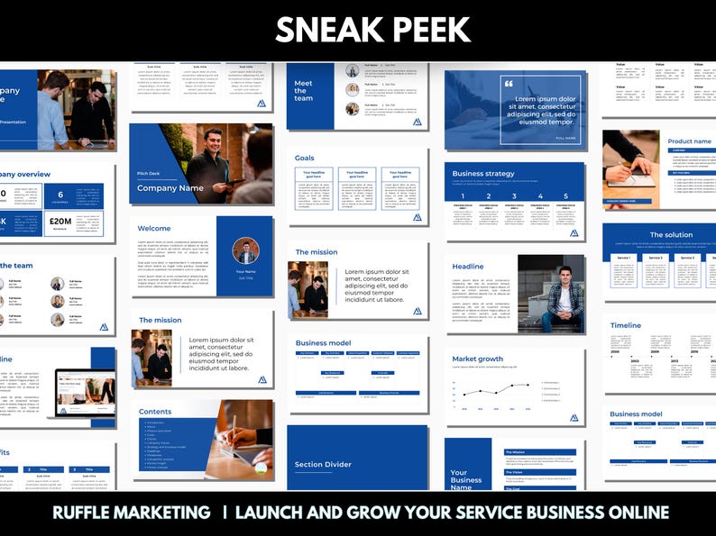 Business Pitch Deck Editable Canva Template, Company Presentation Canva ...