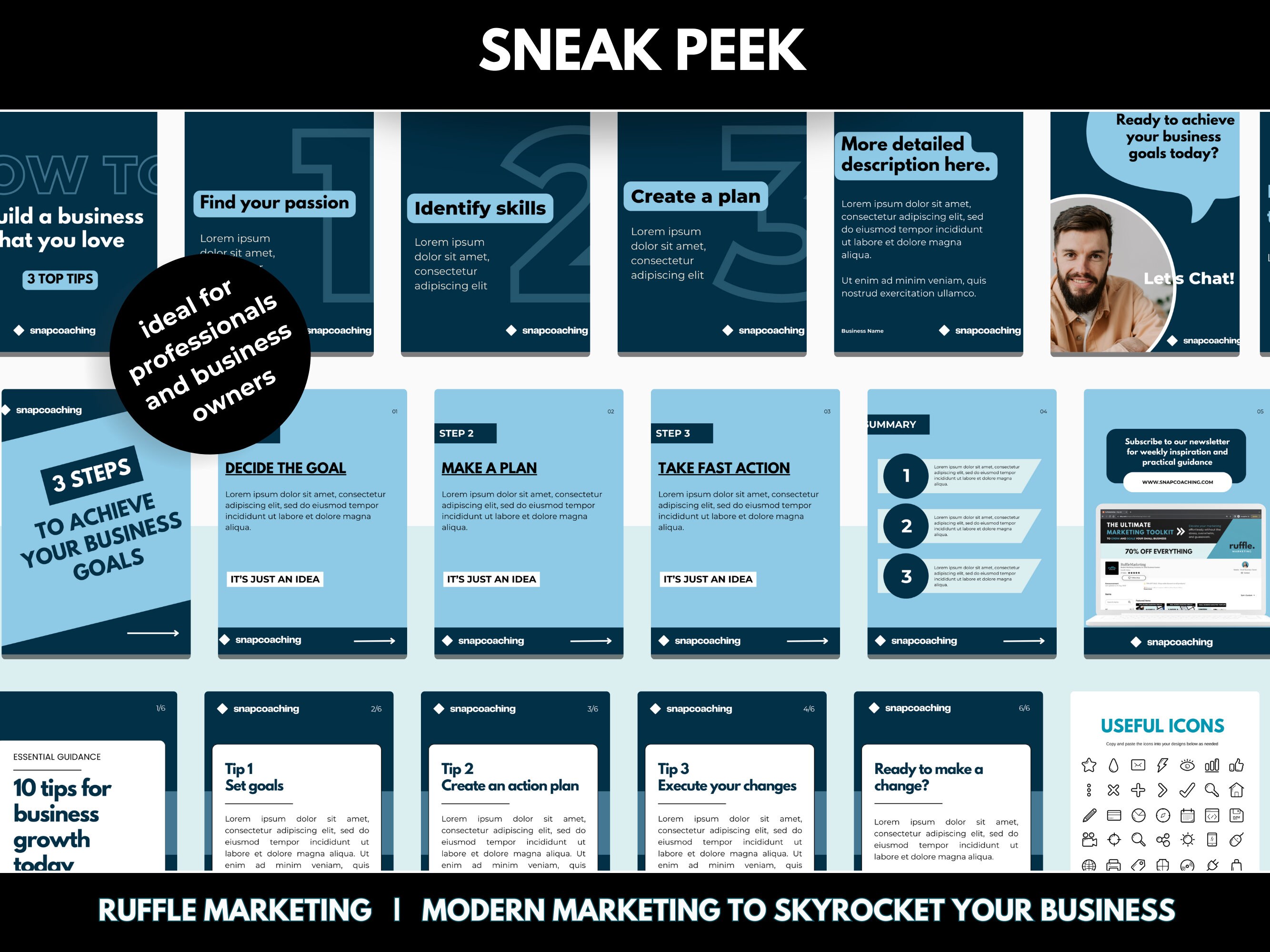 8 Linkedin Carousels Editable Canva Template, Blue Linkedin Ebook ...