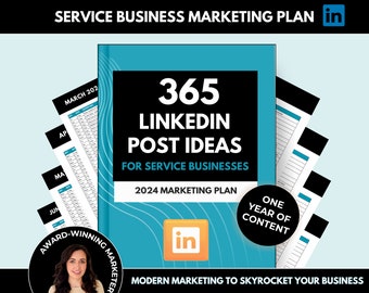 LinkedIn Content Marketing Plan 2024, Social Media Marketing Planner, 365 LinkedIn Posts Ideas To Generate Leads, How To Sell on LinkedIn