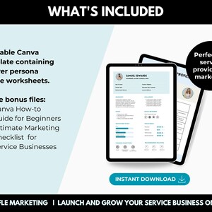 Ideal Client Profile Editable Canva Template, Editable Customer Avatar Worksheet to Find Your Niche image 2