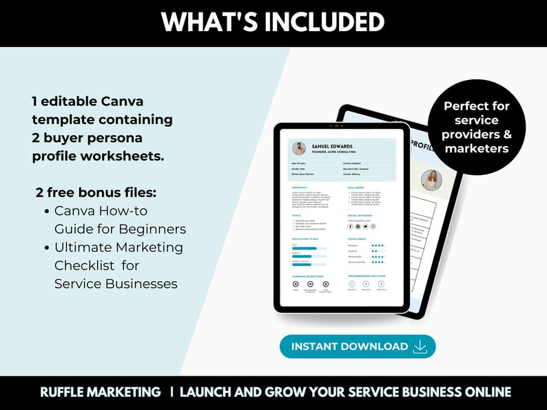 Ideal Client Profile Editable Canva Template, Editable Customer Avatar Worksheet to Find Your Niche image 2