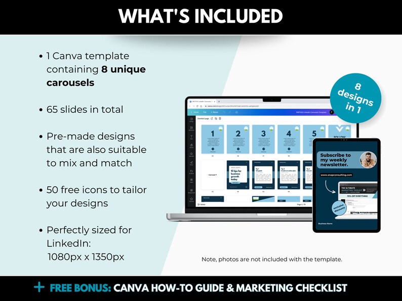 8 Linkedin Carousels Editable Canva Template, Blue Linkedin Ebook ...