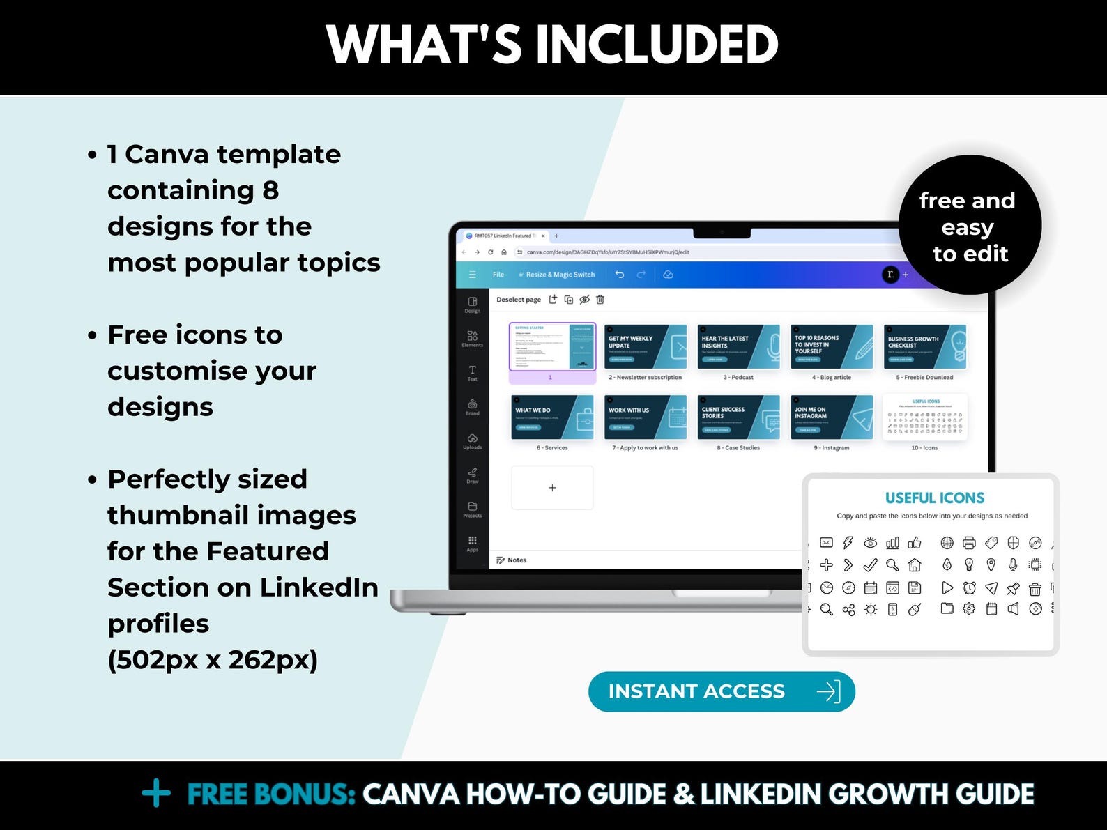 Linkedin Featured Section Thumbnails Canva Templates, Linkedin Profile ...