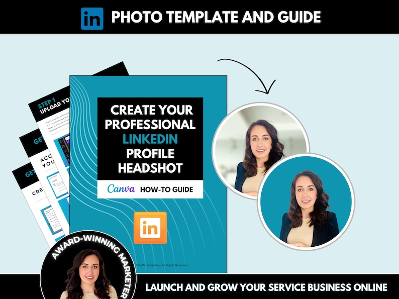 Linkedin Headshot Canva Template, Professional Profile Photo Tutorial ...