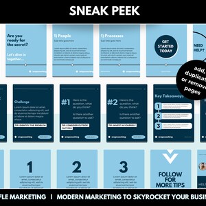 8 Linkedin Carousels Editable Canva Template, Blue Linkedin Ebook ...