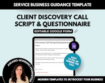 Client Discovery Call Script,Client Consultation Online Questionnaire Template Edit in Google Form,Sales Call Guidance To Grow Your Business