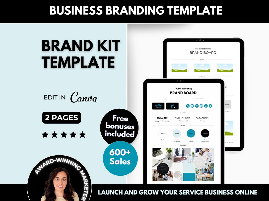 Brand Board Editable Canva Template Small Business Brand Guidelines