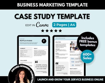 Customer Case Study Canva Template, Client Success Story Editable Brochure