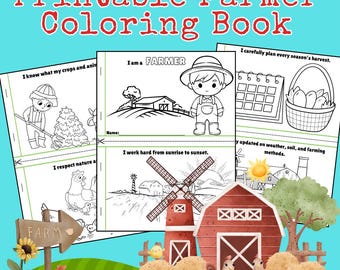Farmer Malbuch für Kinder zum Ausdrucken - Ein tolles Geschenk zum Ausdrucken und Feiern