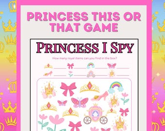 Juego imprimible "Veo, veo" de princesa: un divertido juego para una fiesta de princesas