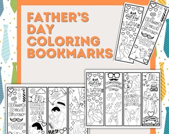 Marcadores de livros para colorir para o Dia dos Pais - 8 modelos diferentes para imprimir!