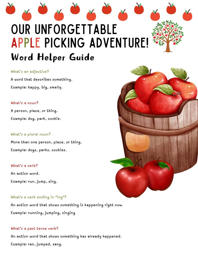 Printable Apple Picking Fall Mad Libs Game - Etsy