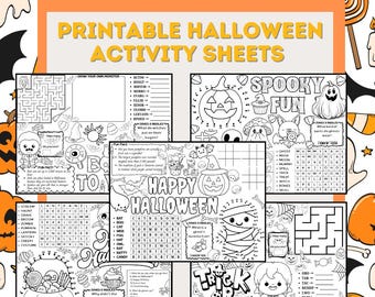 5 Pages of Halloween Games and Activities PLUS 1 Page Answer Sheet