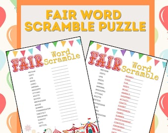 Printable Fair Word Scramble Puzzle With Answer Key