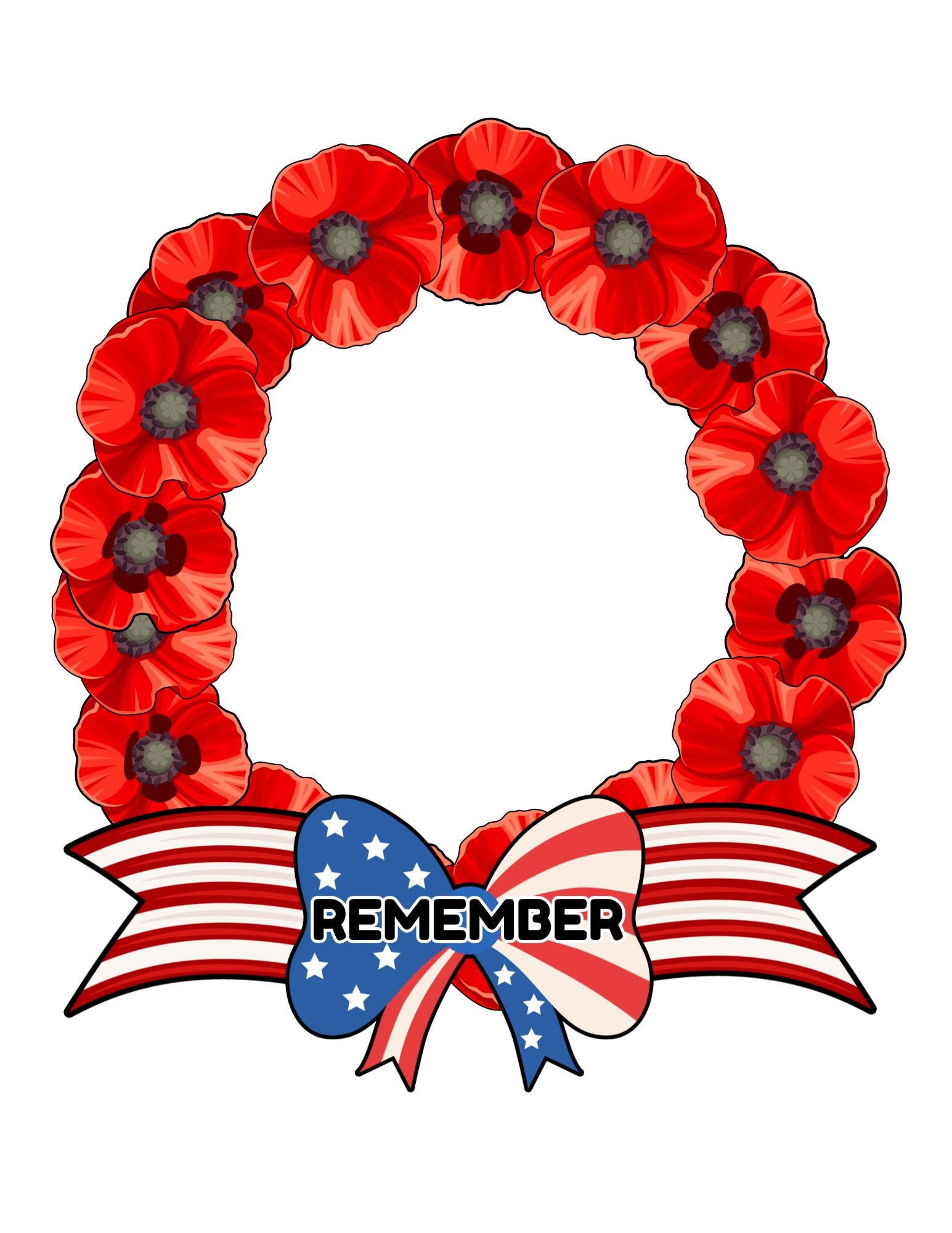 Printable Poppy Wreath Craft for Memorial Day for Kids or Adults - Etsy