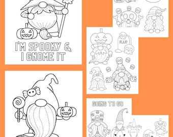 Halloween Gnomes Coloring Pages