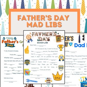 3 Printable Father&#39;s Day Mad Libs Games - 2 for Dad & 1 for Grandpa