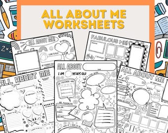 5 Printable All About Me Worksheets - Great for Back to School, Ice Breaker, Classroom