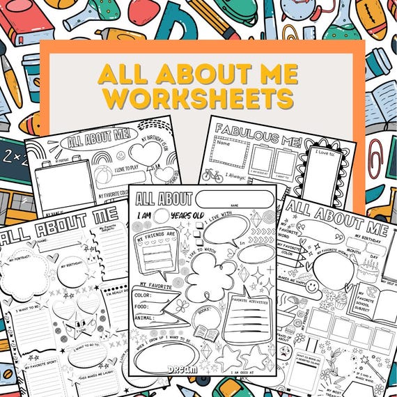 5 Printable All About Me Worksheets - Great for Back to School, Ice Breaker, Classroom