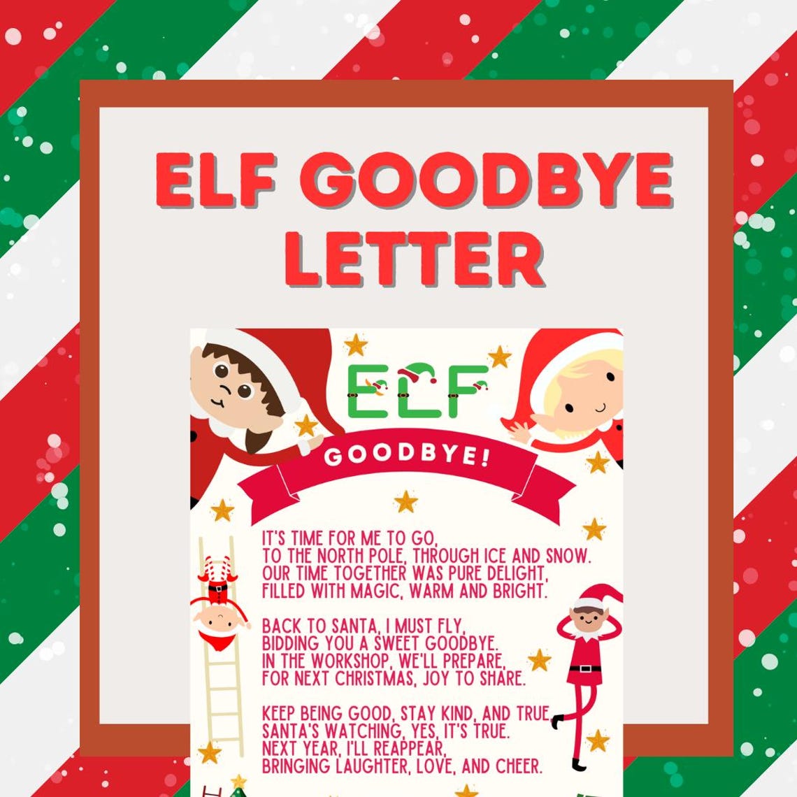 Printable Elf on a Shelf Goodbye Letter Etsy