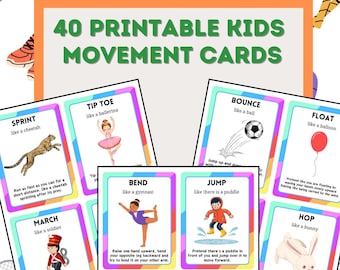 40 Fun Printable Movement Cards for kids