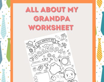 All About My Grandpa Printable Worksheet & Coloring Page,
