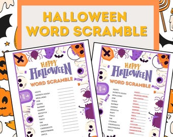 Printable Halloween Word Scramble Game - Complete With Answer Key