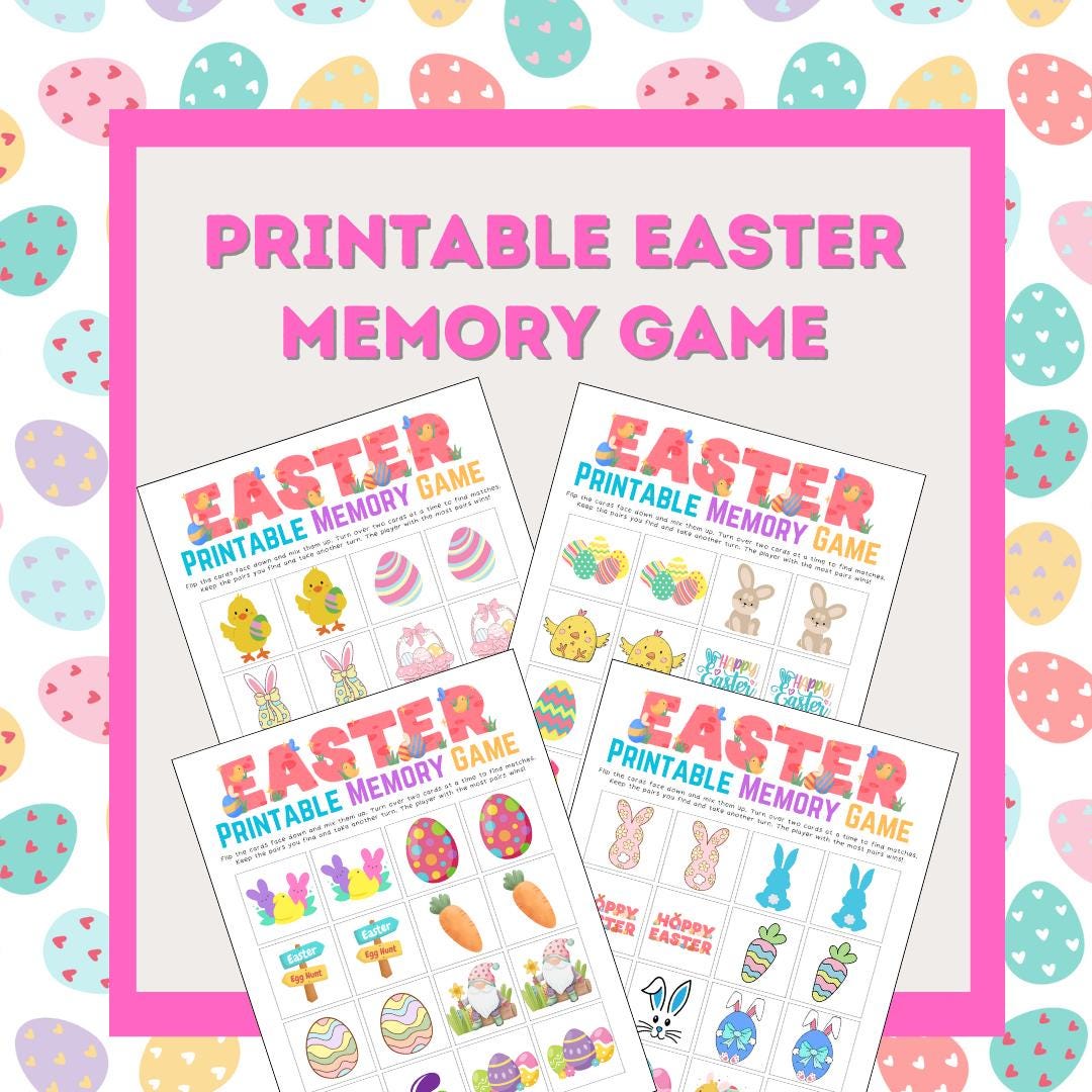 Printable Easter Memory Game - Etsy