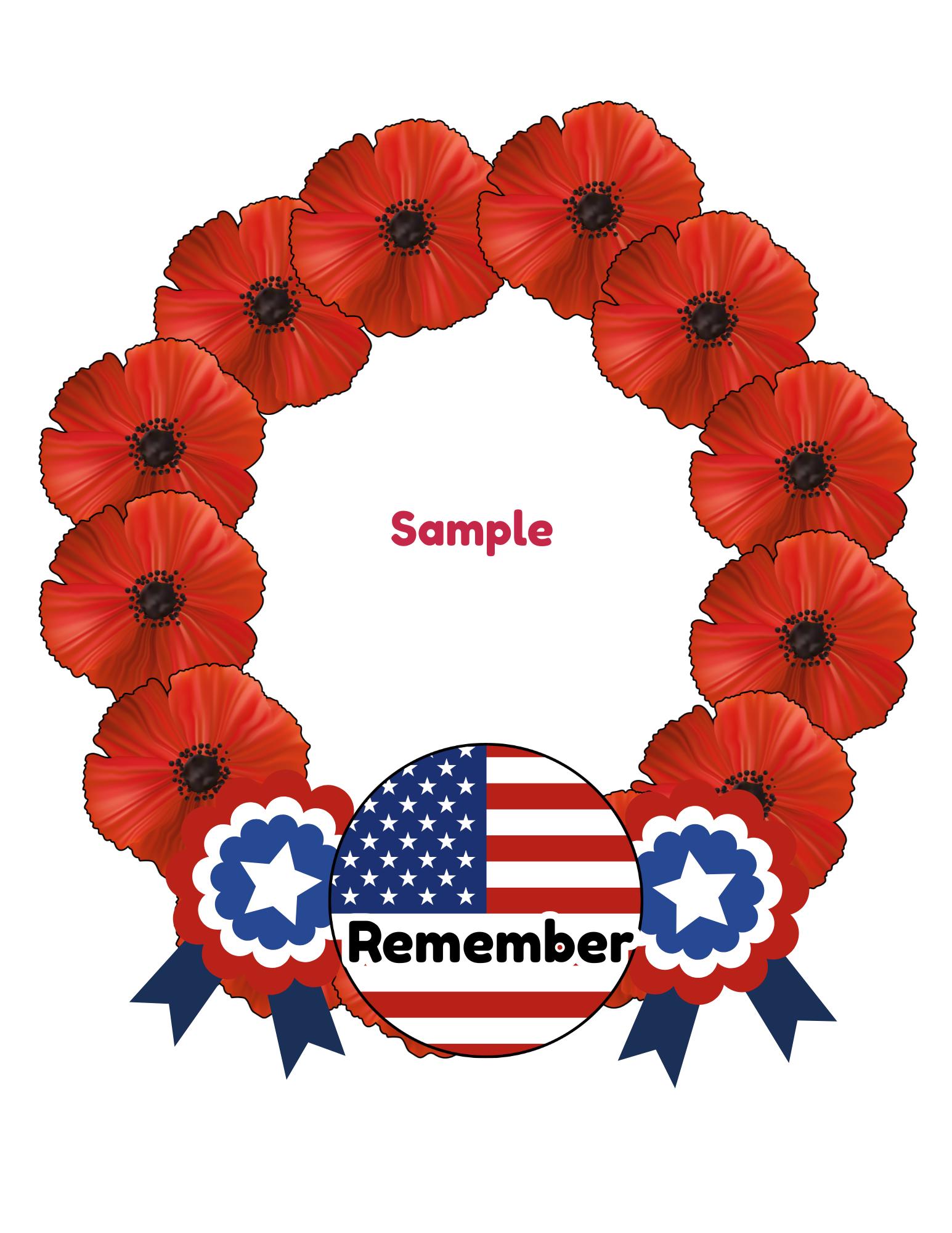 Printable Poppy Wreath Craft for Memorial Day for Kids or Adults - Etsy