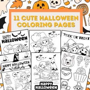 Disegni da colorare carini di Halloween - 11 pagine di divertenti disegni da colorare a tema spettrale