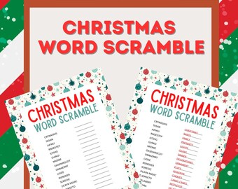Printable Christmas Word Scramble Puzzle With Answer Key