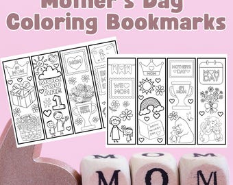 Printable Mother's Day Coloring Bookmarks - 8 Designs to Choose From
