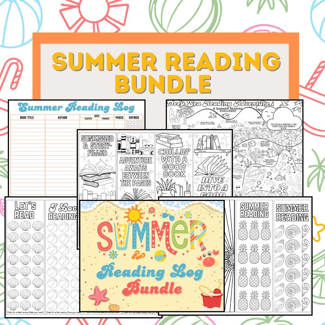 6 Page Summer Reading Log Bundle - Includes Log, Reading Tracker ...