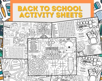 5 Printable Back to School Activity Pages (Plus 1 Page Answer Key)