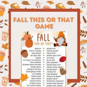 Printable Fall This or That Game