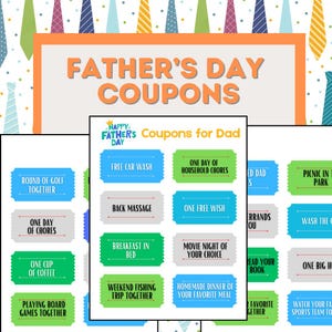 Printable Father&#39;s Day Coupons - Includes B&W and Color Versions w/ Variety of Coupons