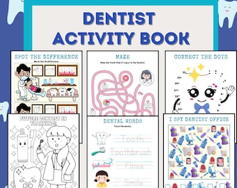 Kids Printable Dentist Activity Book - With Coloring Pages, Games, Tracing, Cutting and More