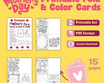 14 Printable Mother&#39;s Day Cards - Just Print, Fold and Color