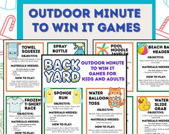 Backyard Minute to Win It Games| Outdoor Party Games  | Family Reunion | Camp Activities
