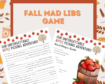Printable Apple Picking Fall Mad Libs Game