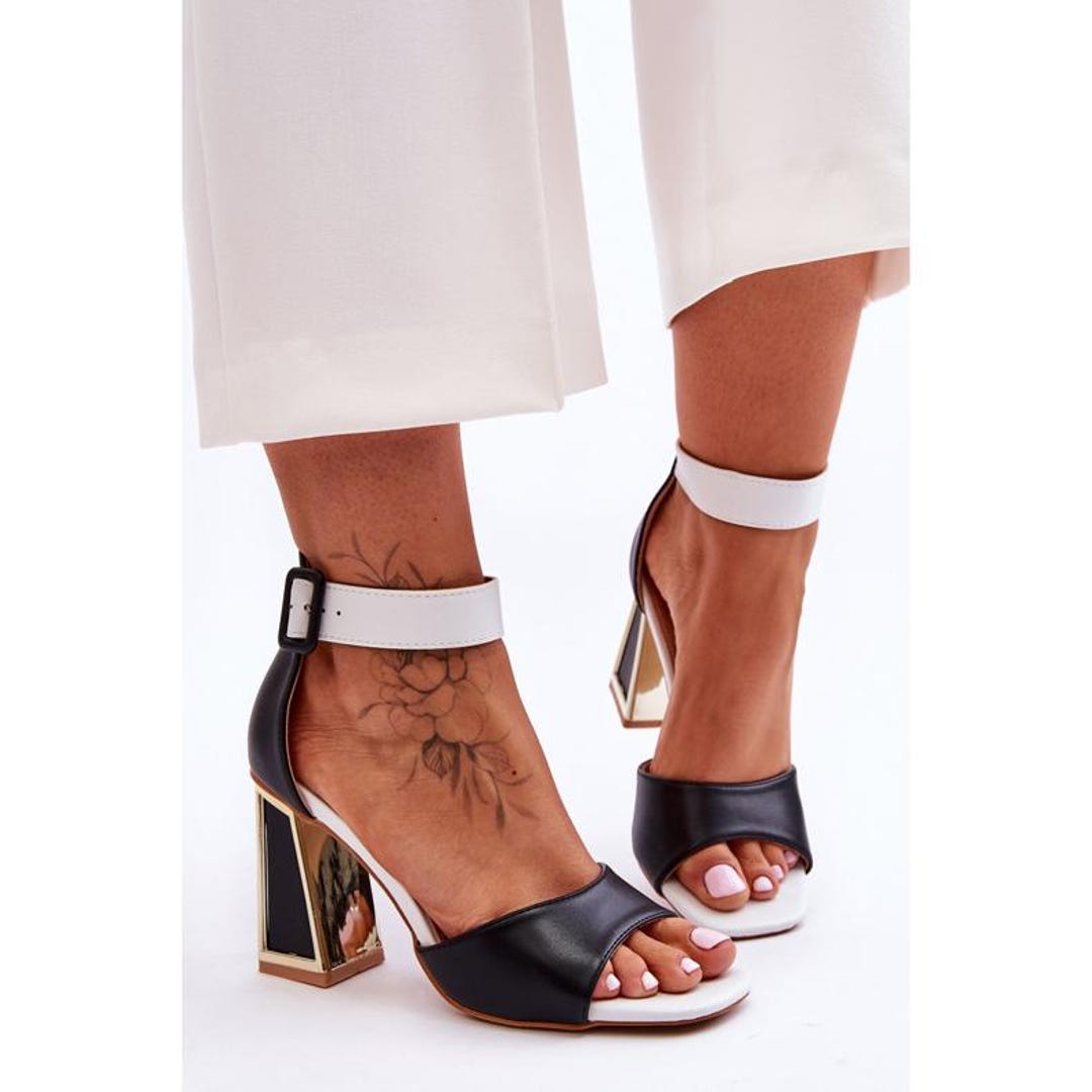Double C Leather High Heel Sandals White main image 1