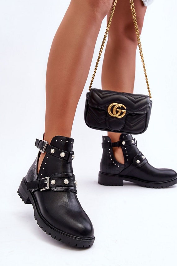 Bottines perles femme hot sale