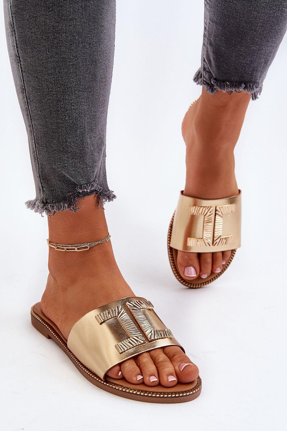 Gold Dressy Sandals - Etsy